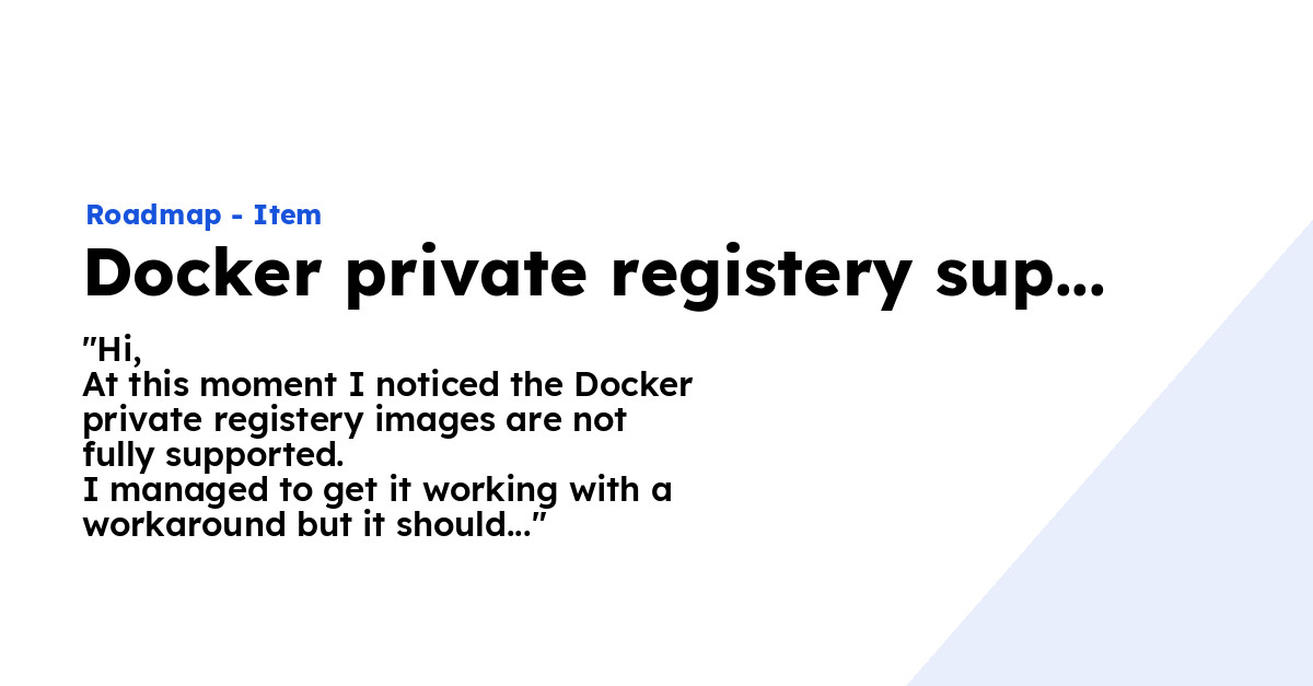 Docker private registery support - Ploi Roadmap