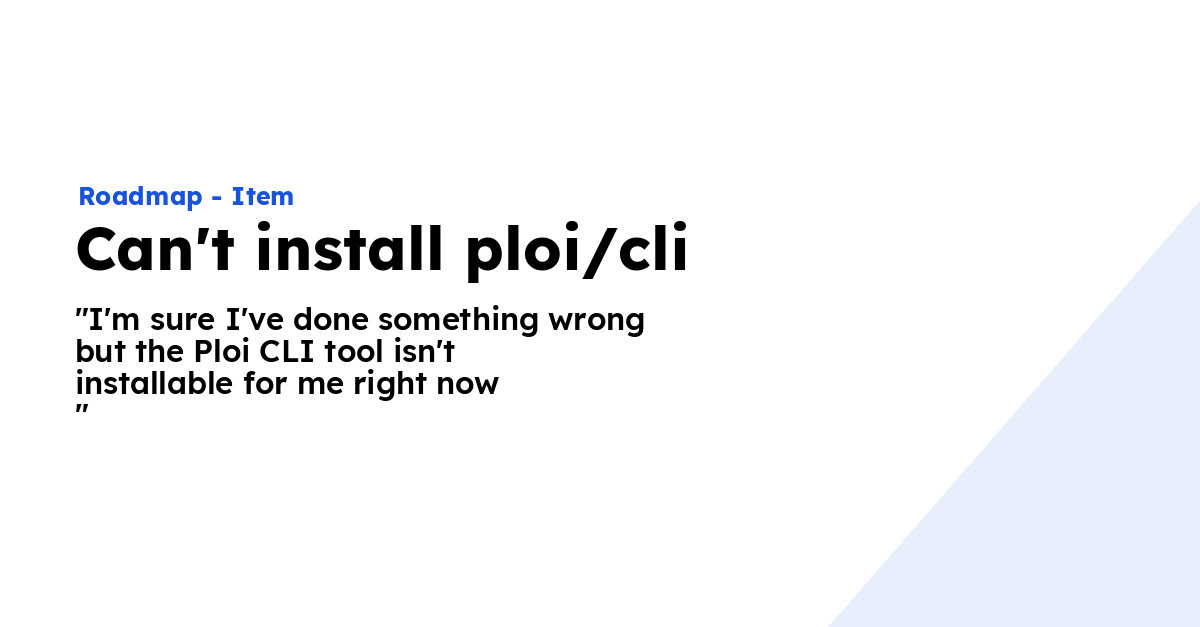 Can't install ploi/cli - Ploi Roadmap