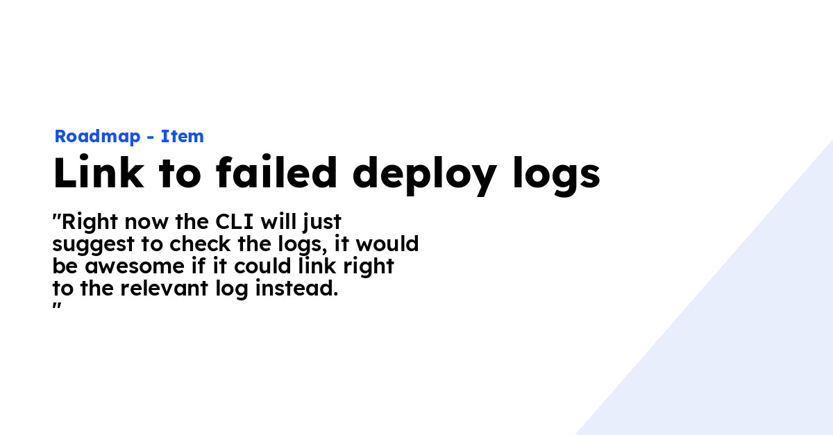 Link to failed deploy logs - Ploi Roadmap