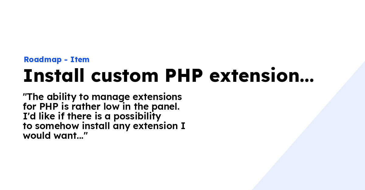 Install custom PHP extensions - Ploi Roadmap