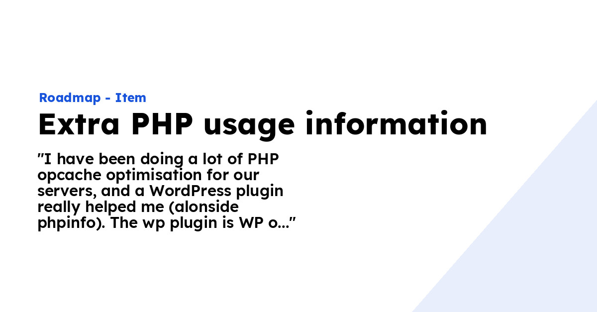 Extra PHP usage information - Ploi Roadmap