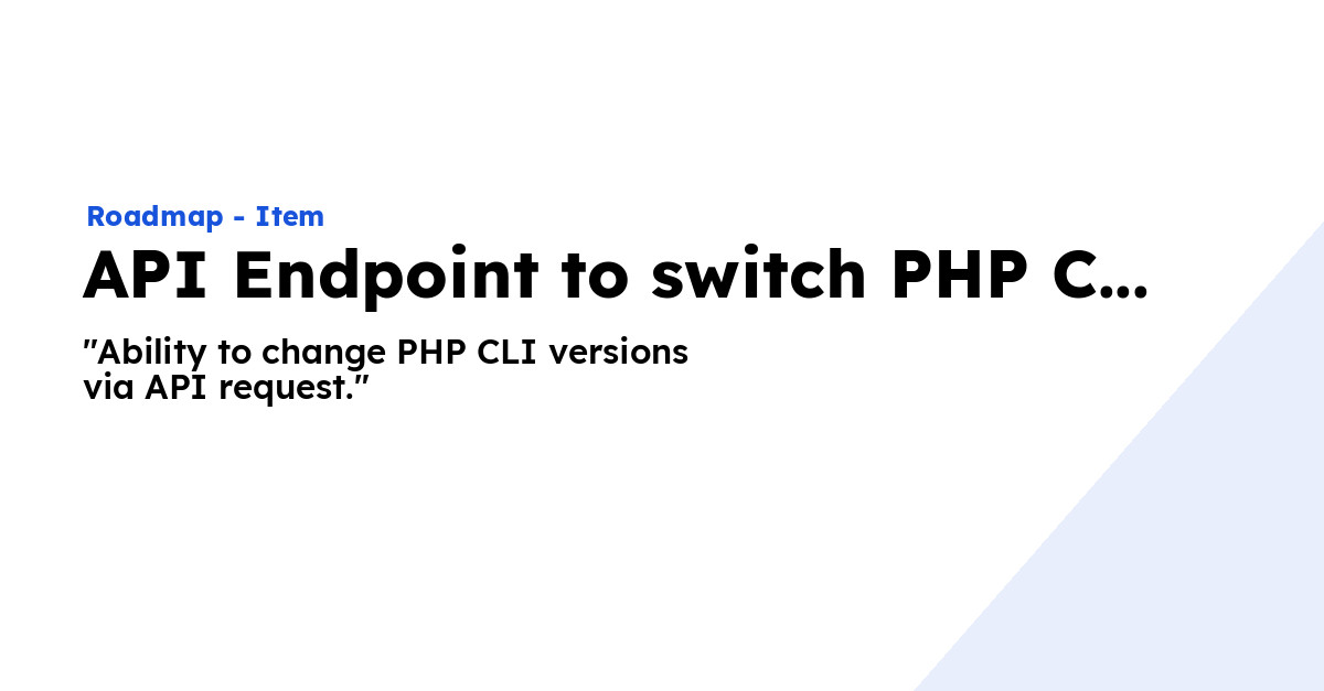 API Endpoint to switch PHP CLI version on Servers - Ploi Roadmap