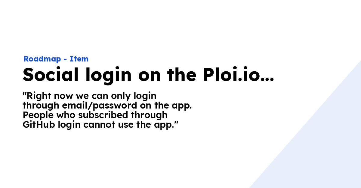 Social login on the Ploi.io Android app - Ploi Roadmap