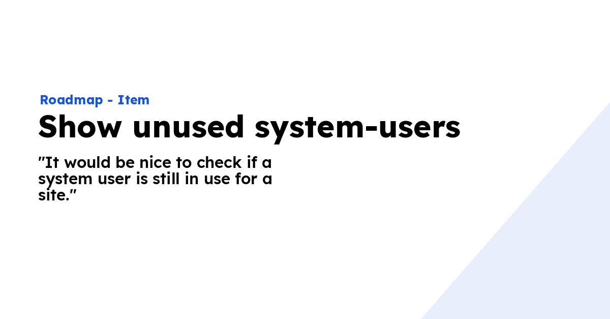 Show unused system-users - Ploi Roadmap