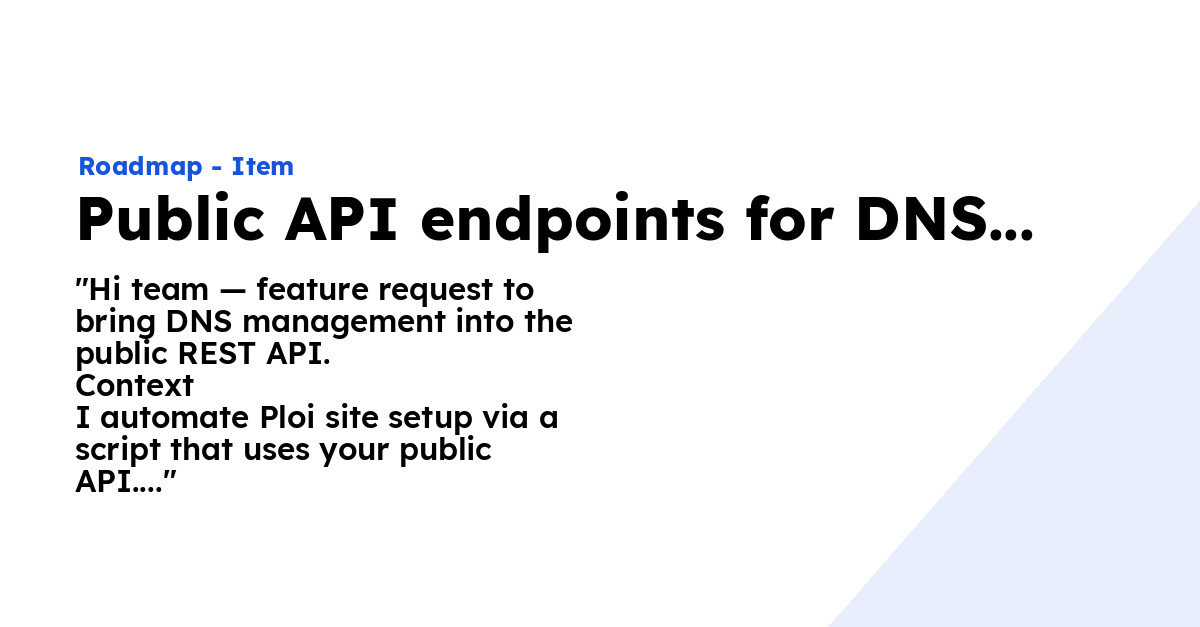 Public API endpoints for DNS provider/credential and DNS records - Ploi ...