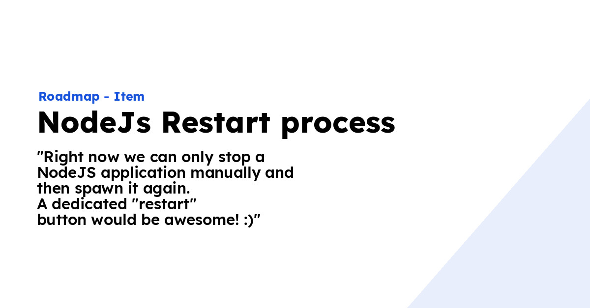 NodeJs Restart Process - Ploi Roadmap