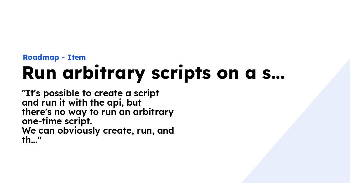 Run arbitrary scripts on a server via the API - Ploi Roadmap