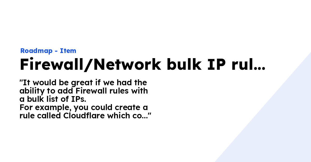 bulk IP rules Ploi Roadmap