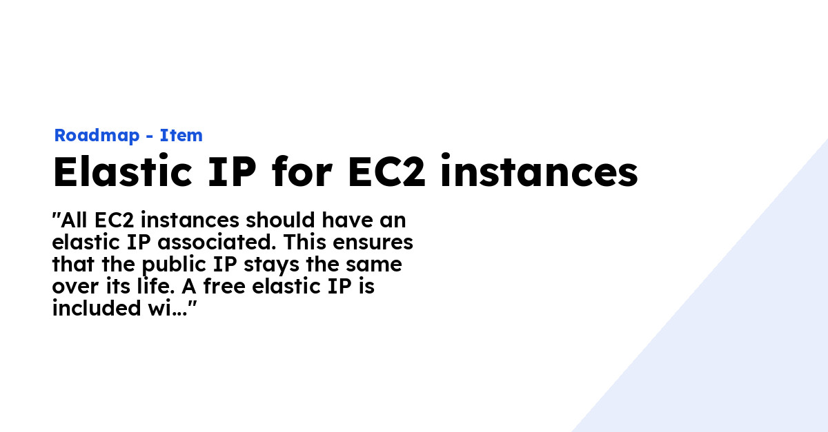 Elastic IP For EC2 Instances - Ploi Roadmap