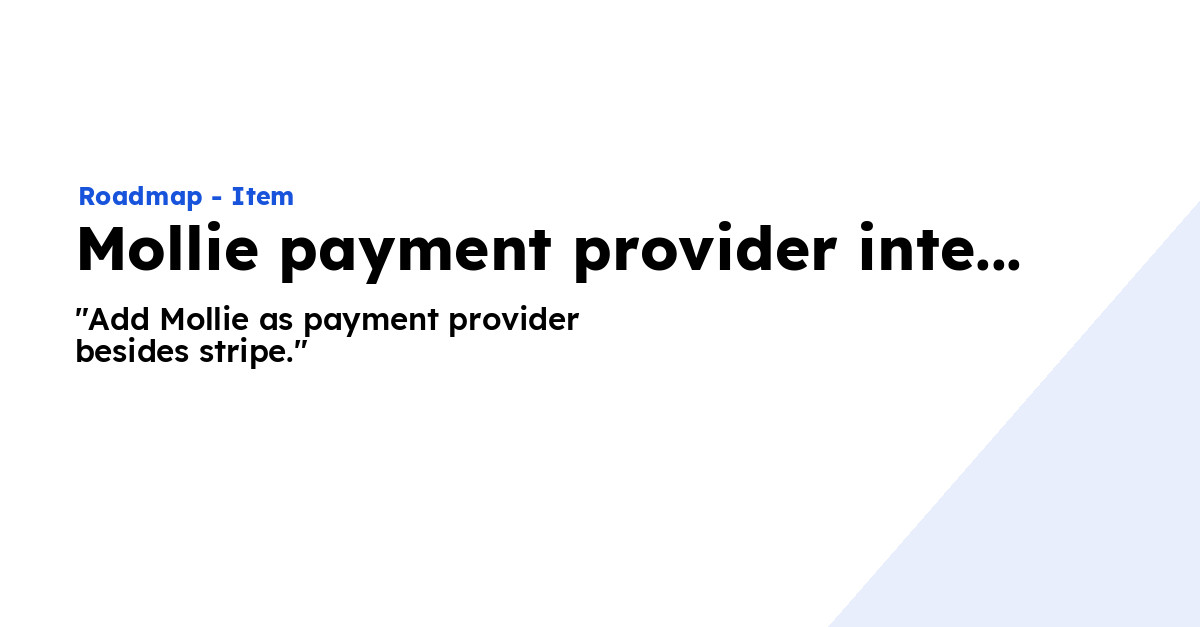 Mollie payment provider integration - Ploi Roadmap