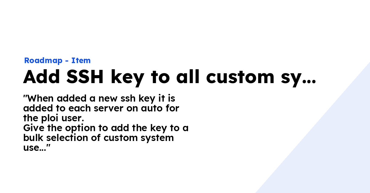 add ssh key to server for user