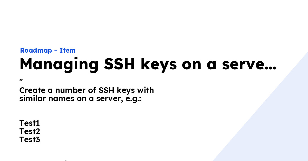 Managing SSH Keys On A Server - Ploi Roadmap