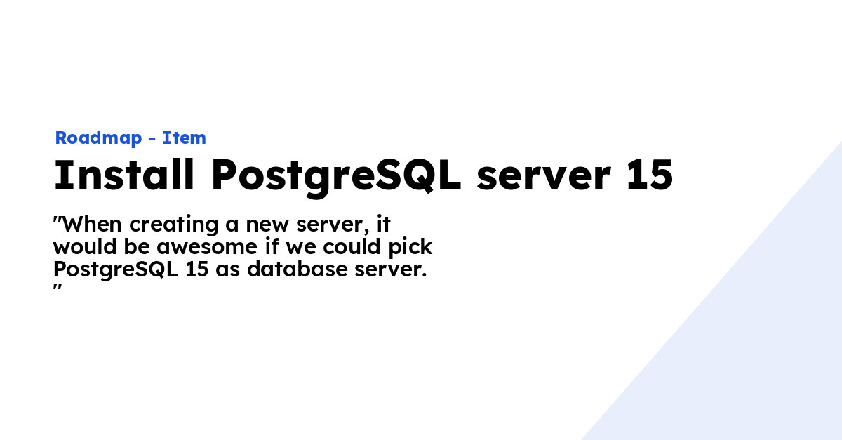 Install PostgreSQL server 15 - Ploi Roadmap