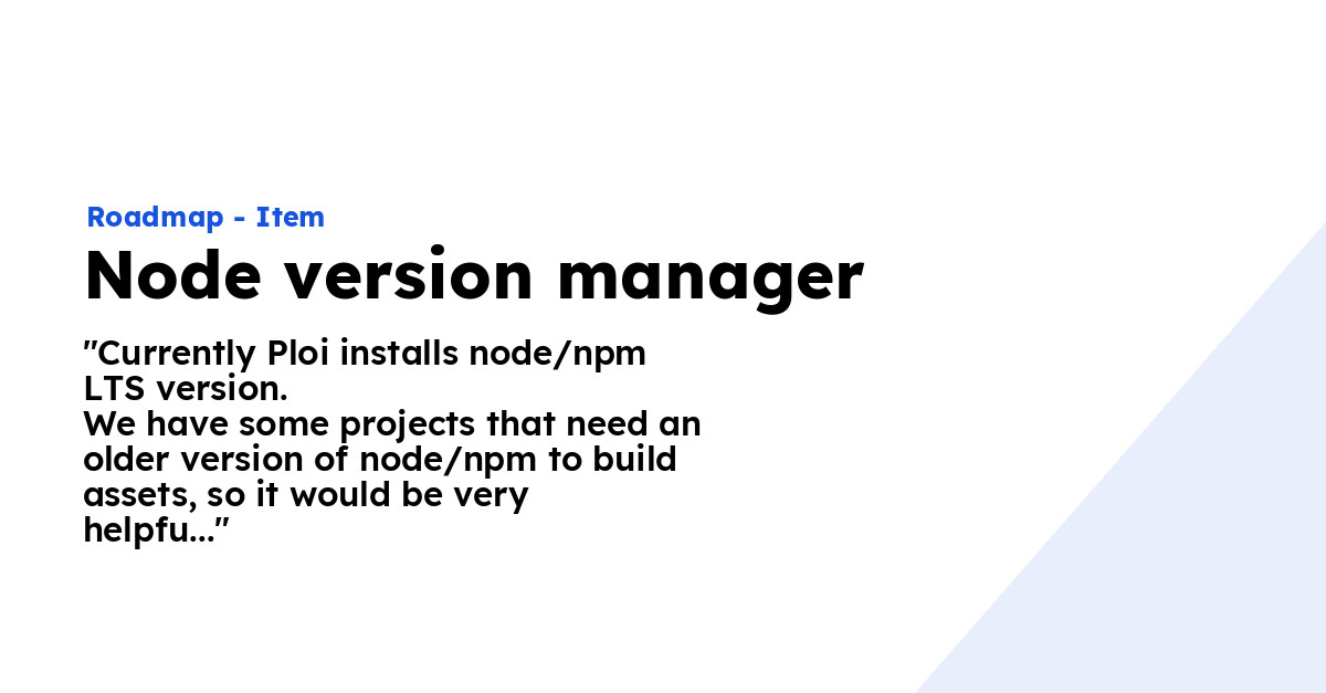 node-version-manager-ploi-roadmap