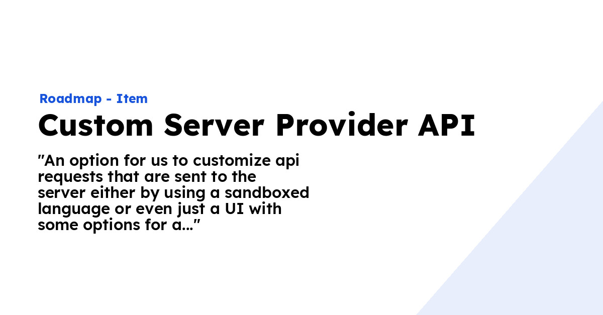 Custom Server Provider API - Ploi Roadmap